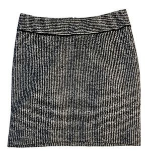 Ann Taylor Black White Houndstooth Wool Blend Pencil Skirt - Size 8